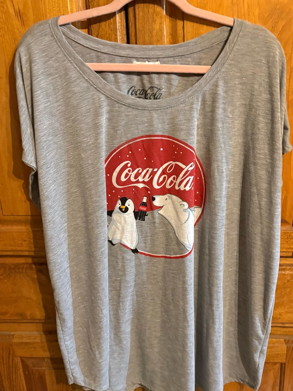 Coca Cola Gray Graphic Polar BearT-Shirt w:Holiday Logo 3X Maurice's